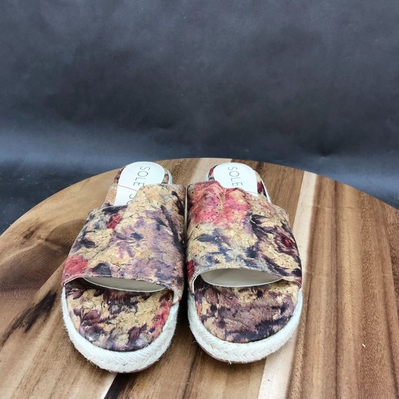 Sole Society Multicolor Twist Bow Espadrilles Mules Closed Toe Sandals Womens 6 - Picture 2 of 7